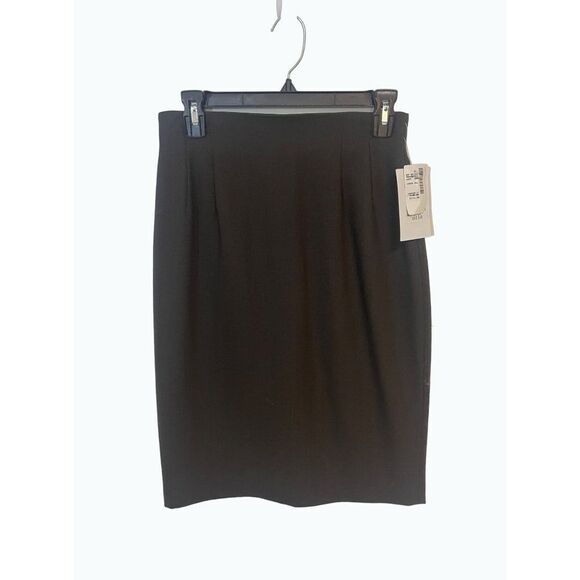 Emanuel Ungaro 100% wool Black Pencil Skirt NWT Off Fifth 8 /42 Fits 4 6 - Picture 1 of 5